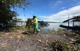 Alurb inicia ações para conter avanço das Baronesas na Lagoa Mundaú