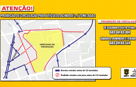 DMTT reordena circulação veículos pesados no entorno do Mercado da Produção