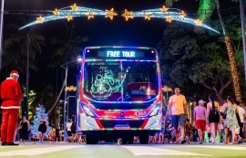 Ônibus gratuitos do Free Tour Natal Massayó  circulam pela orla marítima