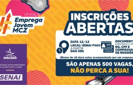 Prefeitura de Maceió abre inscrições para mais uma edição do Emprega Jovem