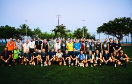 Seminfra e Iplam realizam jogo de futebol em homenagem ao Dia dos Pais na Areninha Pajuçara