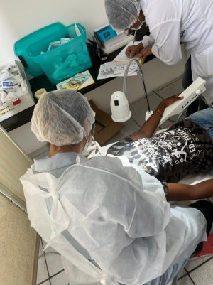 Atendimento odontológico. Foto: abrigo provisório