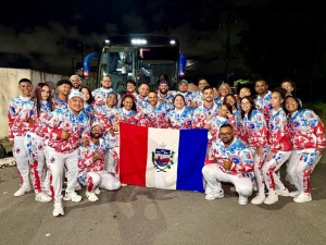 Mais de 40 integrantes do Coco de Roda Reviver representam Alagoas em um dos maiores festivais de cultura popular do Nordeste. Foto: Cortesia