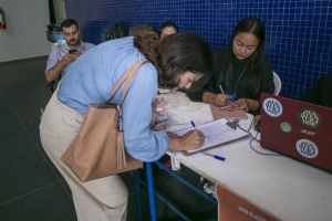 Credenciamento para a Oficina Participativa do PlanMobi. Foto: Allan Cesar