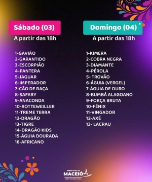 Programação do Festival Bumba meu boi
