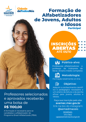 Para participar é preciso ter o Ensino Médio Completo. Arte: Daniel Marinho/Secom Maceió