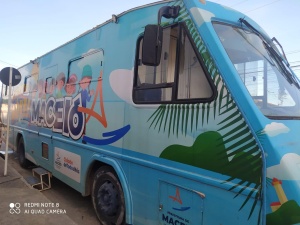 A biblioteca itinerante, desde o retorno presencial das atividades tem participado de diversos eventos. Foto: Ascom Semed