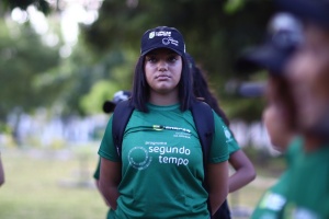 Ana Luiza, aluna do 8º ano da escola municipal Arnon de Melo, 15 anos. Foto: Pedro Farias.