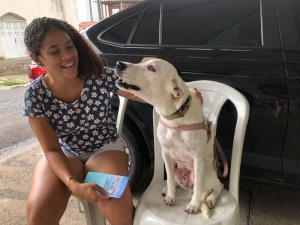 Cadadela Mel participou da triagem do Castramóvel. Foto: Ascom GGI Causa Animal