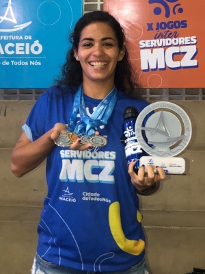 Estagiária de jornalimso da Semed, Julita Bittencourt, foi destaque na última edição dos jogos. Foto: cortesia
