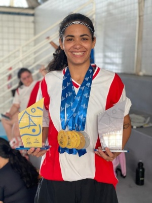 Julita conquistou cinco medalhas nos jogos. Foto: Daniel Marinho/Ascom Semed