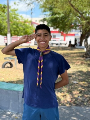 Participante do grupo de escoteiros. Foto: Walisson Vieira/ Ascom Maceió