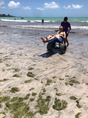 Banho de mar assistido. Foto: Semesp