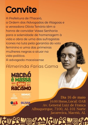 Homenagem à advogada maceioense Almerinda Farias Gama