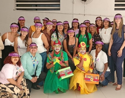Servidoras da Semdes participam de ação de conscientização sobre violência contra a mulher
