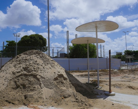 Obra no Parque da Criança passa por nova etapa para implantação de brinquedos