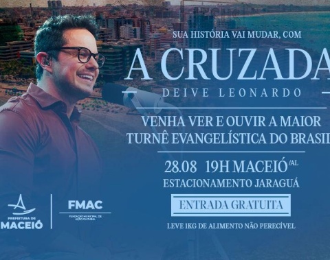 Maceió recebe show gratuito de Deive Leonardo na quinta (28)
