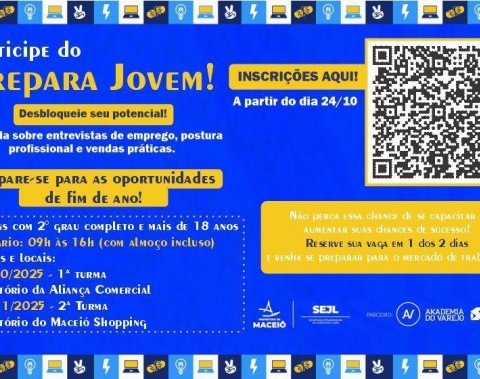 Prepara Jovem 2025 oferece qualificação profissional para público a partir dos 18 anos