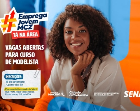 Emprega Jovem: Prefeitura de Maceió abre inscrições para curso de modelista em parceria com o Senai