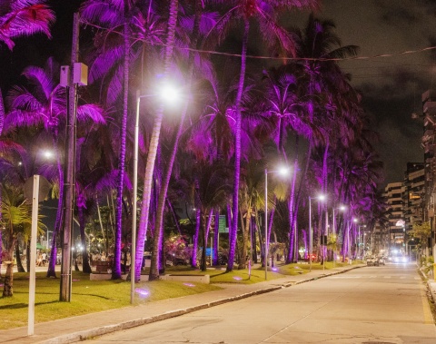 Maceió ganha iluminação lilás em apoio à conscientização e combate à violência contra a mulher