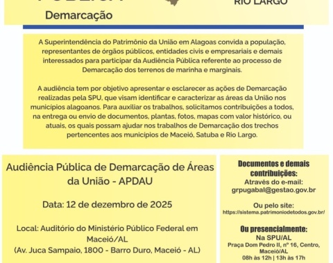 Audiência pública debate demarcação dos terrenos de marinha e marginais