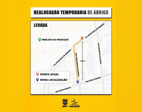 Mercado da Levada: ponto de ônibus será realocado temporariamente