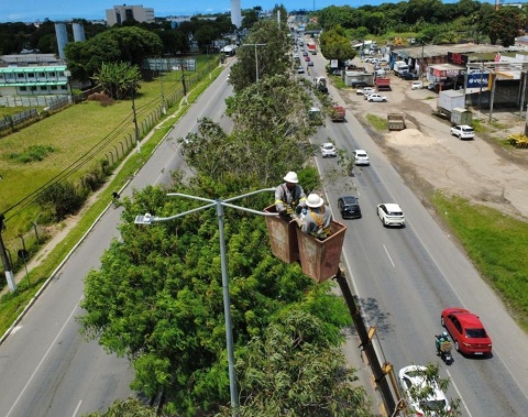 Ilumina conclui mutirão de manutenção na BR-104, entre a Ufal e o Eustáquio Gomes