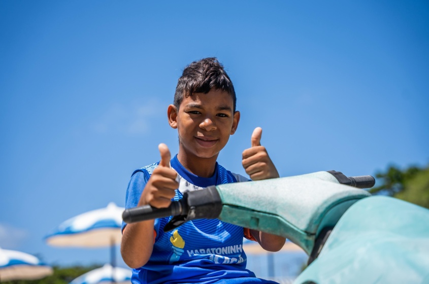 Para o estudante Jackson dos Santos, que visitava o local pela primeira vez, a experiência foi muito divertida. Foto: Edivaldo Florêncio / Ascom Semed