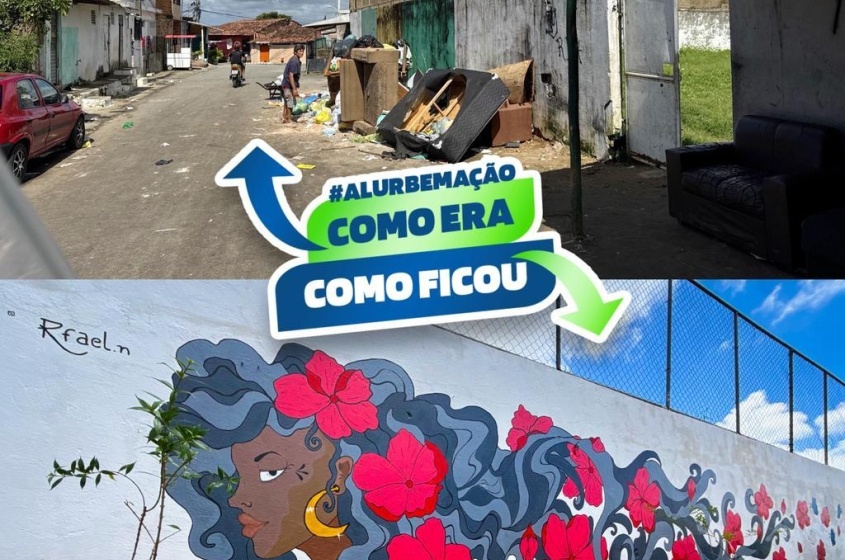 Antes e depois do ponto revitalizado na Chã da Jaqueira. Foto: Walisson Vieira/Ascom Alurb