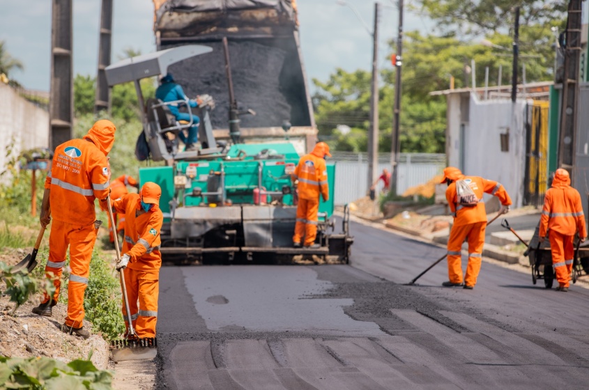 Obras de pavimentação. Foto: Edvan Ferreira/Secom Maceió