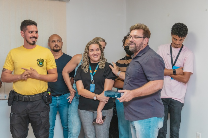 Durante a cerimônia, foi apresentado o vídeo institucional da SMTT. Foto: Idalécio Lucas (Ascom SMTT).