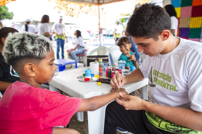 Crianças participaram de atividades lúdicas. Foto: Alisson Frazão/Secom Maceió