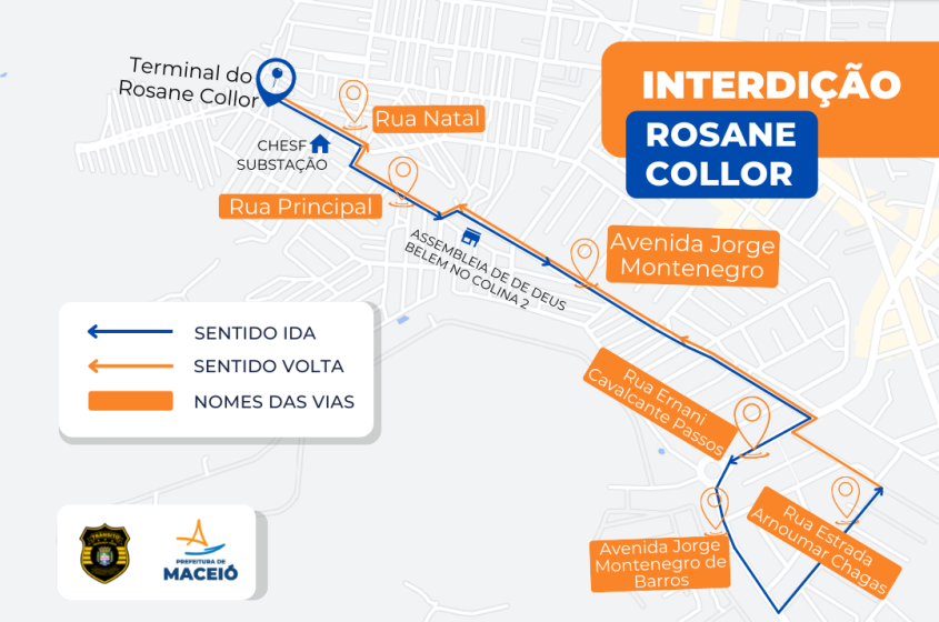 Mapa ilustrativo com a rota do evento no Clima Bom