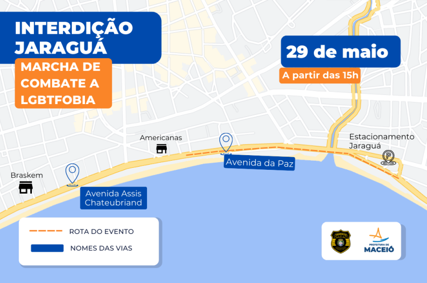 Mapa ilustrativo do evento que ocorrerá em Jaraguá