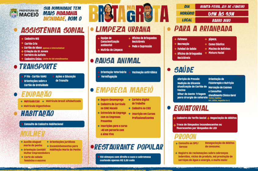 Serviços que estarão disponíveis no evento itinerante