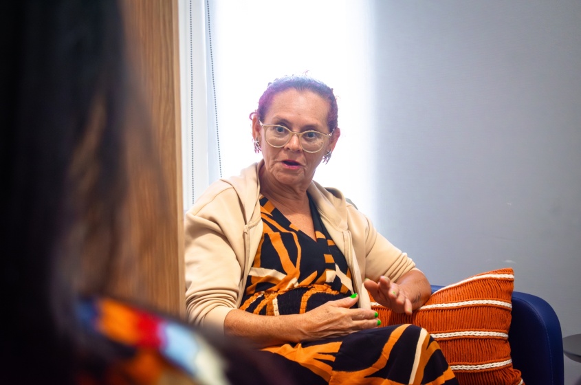 Avó de assistido encontrou acolhimento, troca de experiências e a certeza de que não está sozinha nessa caminhada. Foto: David Silas/ Ascom Maceió Saúde