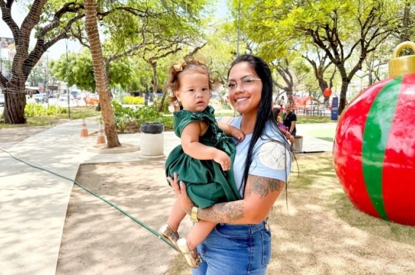 Letícia Freitas durante passeio no Parque do Centenário.  Foto: Ascom Seminfra