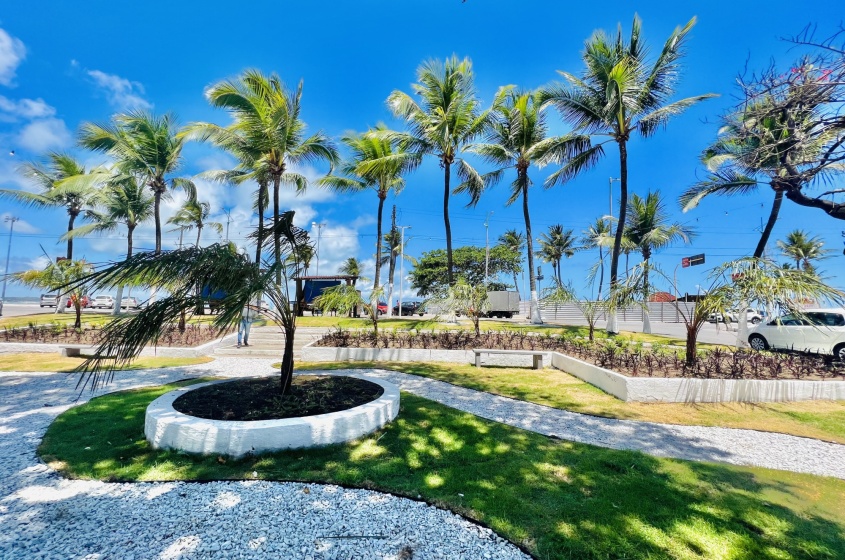 Área revitalizada com paisagismo. Foto: Cristalya Tavares/Ascom Alurb