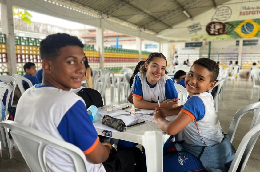Estudantes responderam a simulados semelhantes à avaliação oficial e participaram de desafios de Língua Portuguesa e Matemática. Foto: Bia Rodrigues/Ascom Semed