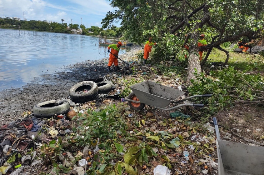 Diversos materiais descartados de forma irregular foram retirados do local. Foto: Ascom Sudes