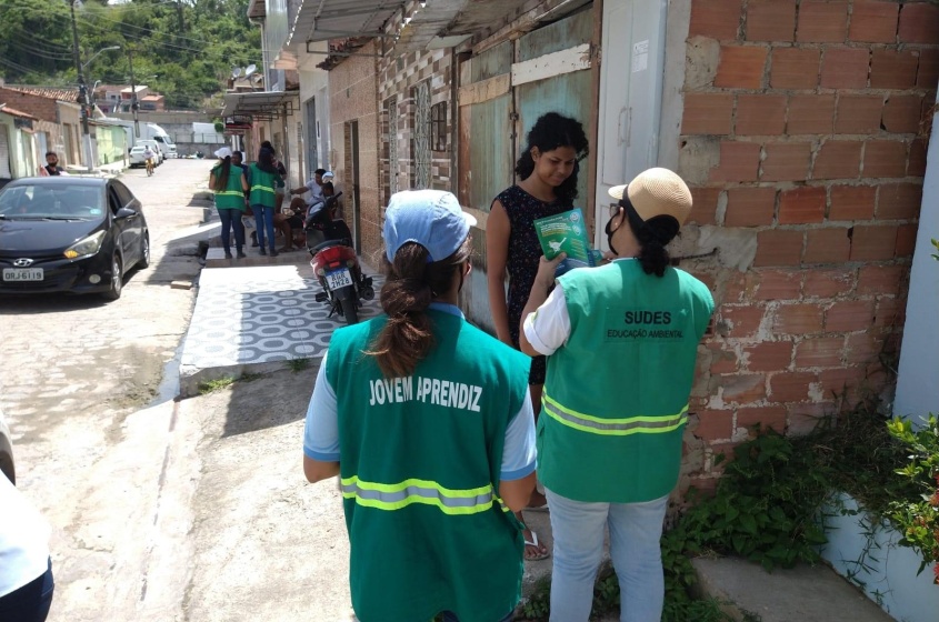 Ação de educação ambiental foi realizada nesta segunda-feira (14). Foto: Ascom Sudes