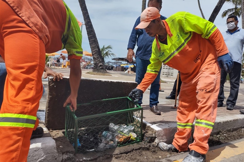 O equipamento tem objetivo de conter materiais descartados de forma irregular que são arrastados pelas águas pluviais. Foto: Ascom Sudes