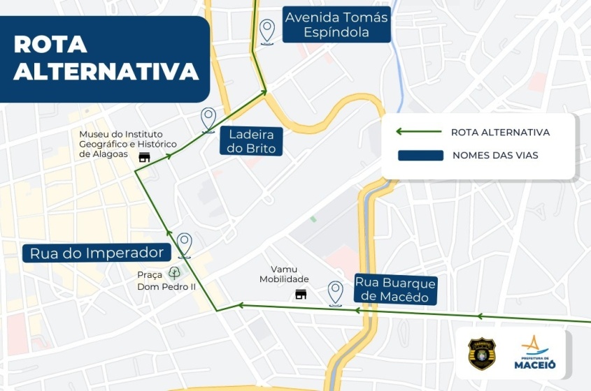 Rota alternativa para acessar a parte alta da cidade.