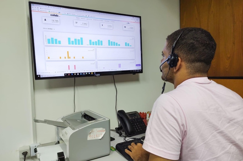 Central de Monitoramento é responsável por registrar as solicitações. Foto: Ascom Sudes