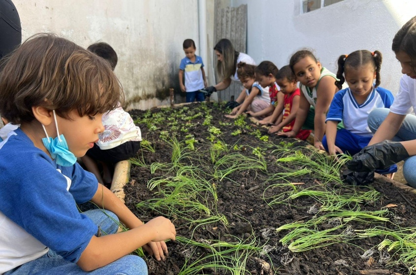 Horta irá gerar alimento para a merenda. Foto: Ascom Sudes
