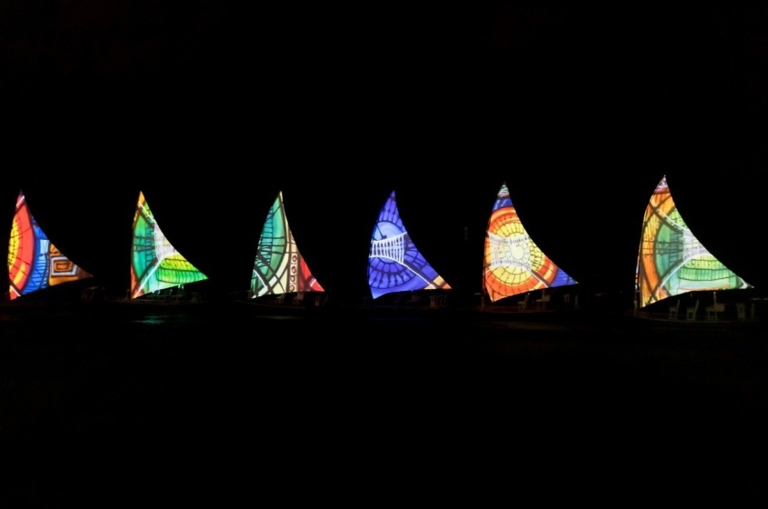 Paisagem noturna ganhará ainda mais cor com as projeções de artistas da terra. Foto: Produção Velas Telas