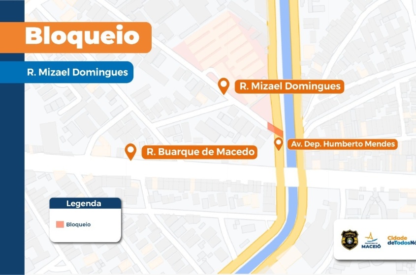 Confira os trechos interditados (Arte: SMTT)