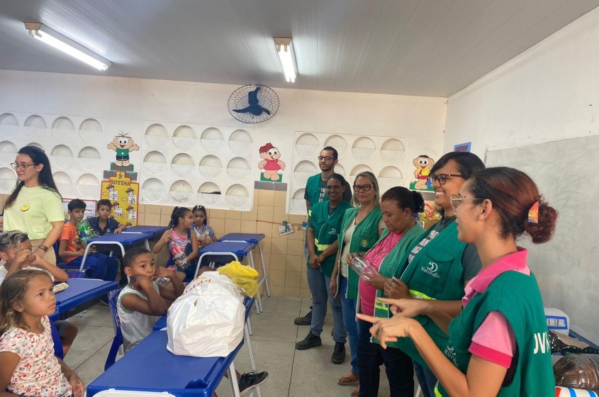 Alunos da rede de ensino do Município são orientados sobre educação ambiental. Foto: Ascom Sudes