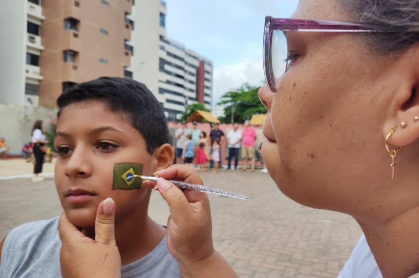 Crianças brincaram e ganharam pintura facial. Foto: Ascom Sudes