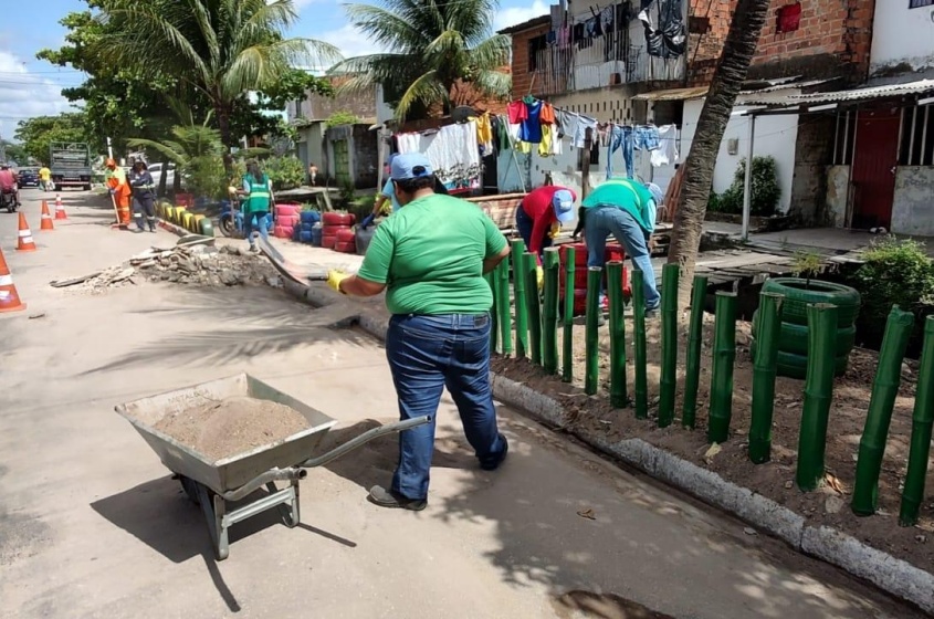 Antigo ponto de lixo recebe manutenção e limpeza. Foto: Ascom Sudes